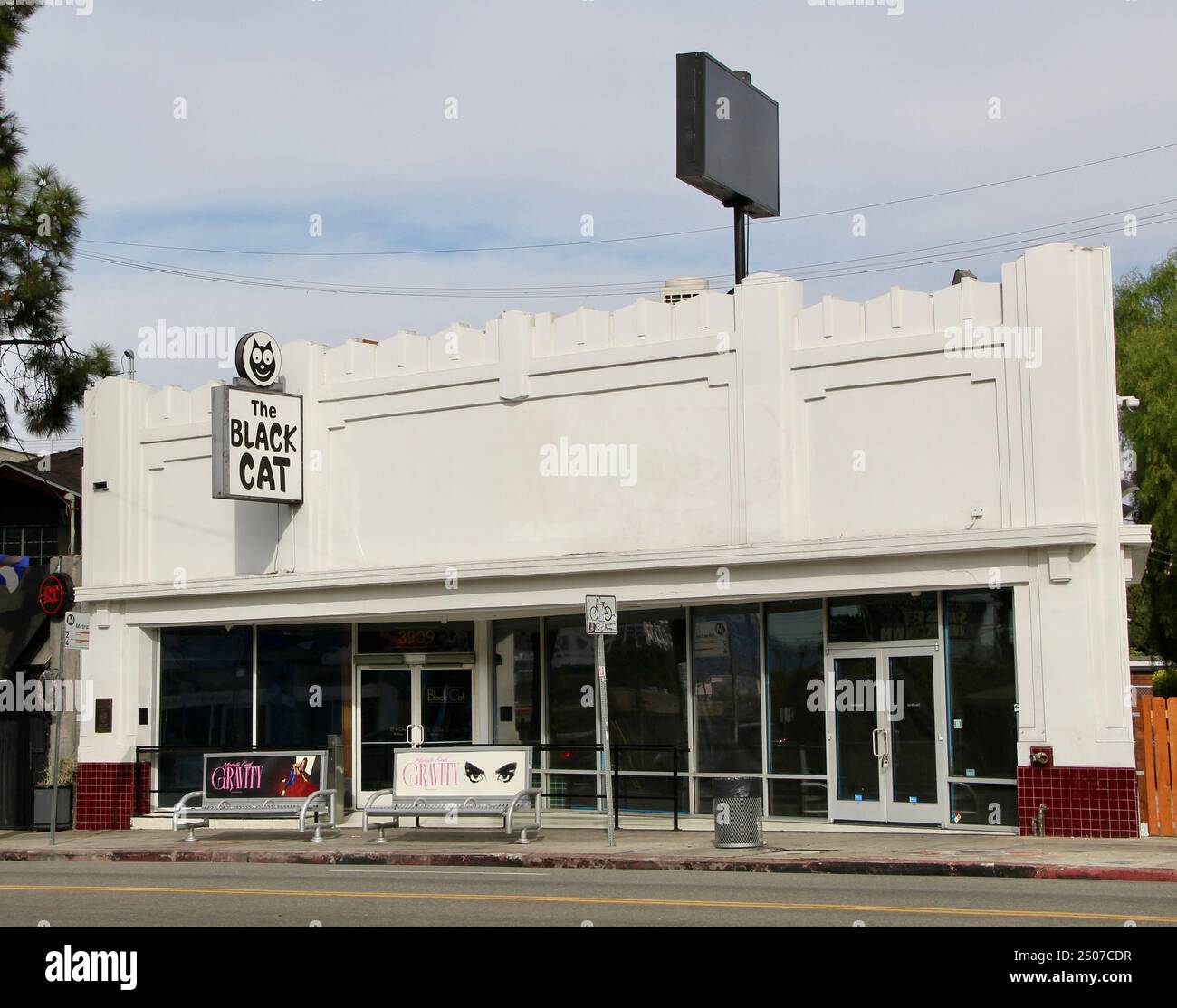 Die Black Cat Tavern Bar Silverlake Los Angeles Art déco-Baustelle des LGBT-Protestes Stockfoto