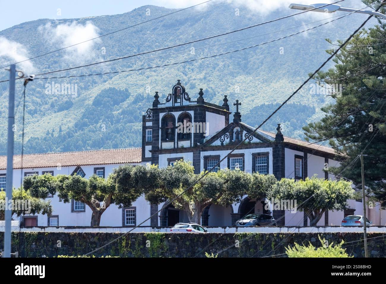 Jugendherberge Pousada do Pico im alten Klostergebäude auf der Insel Pico Azoren, Portugal Stockfoto