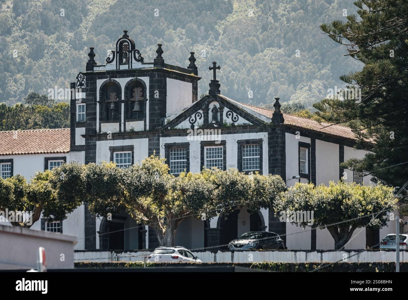 Jugendherberge Pousada do Pico im alten Klostergebäude auf der Insel Pico Azoren, Portugal Stockfoto