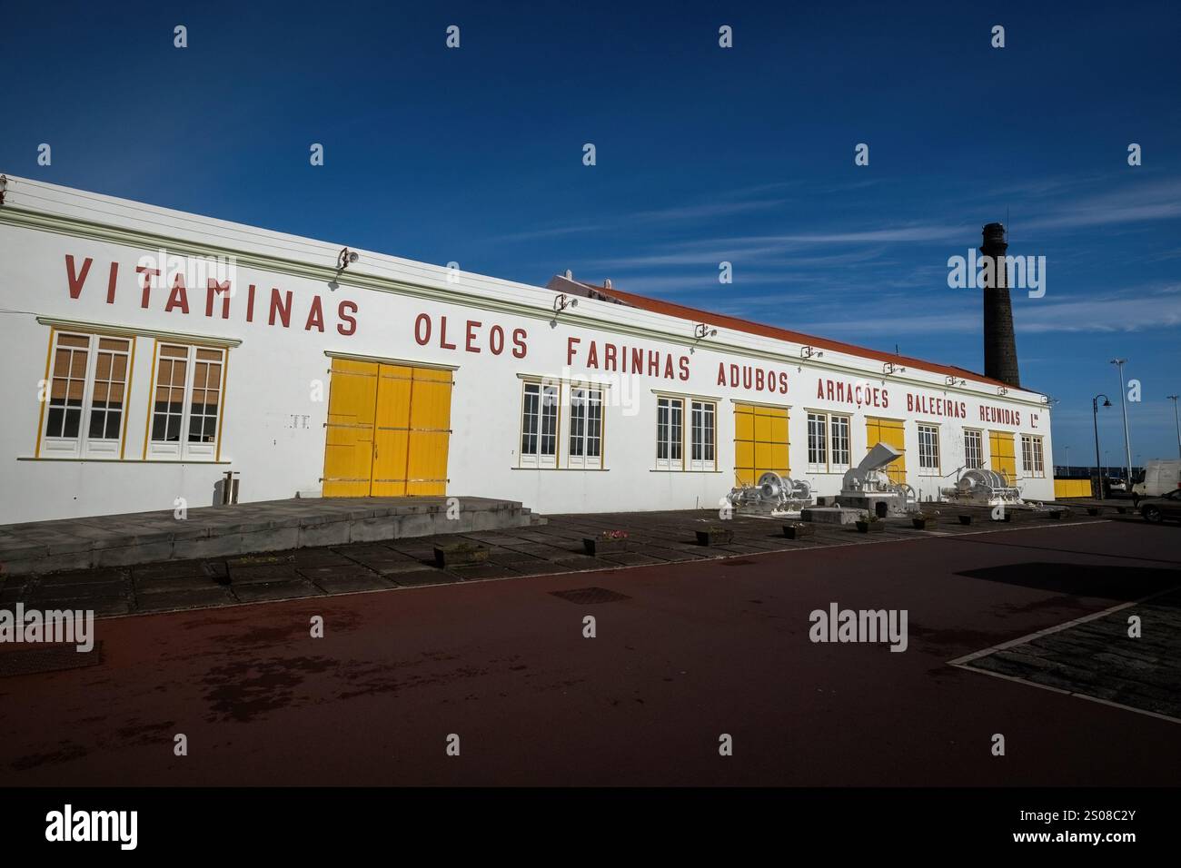 Fabrik Armacoes Baleeiras Reunidas Walfangfabrik auf der Insel Pico Azoren Portugal Stockfoto