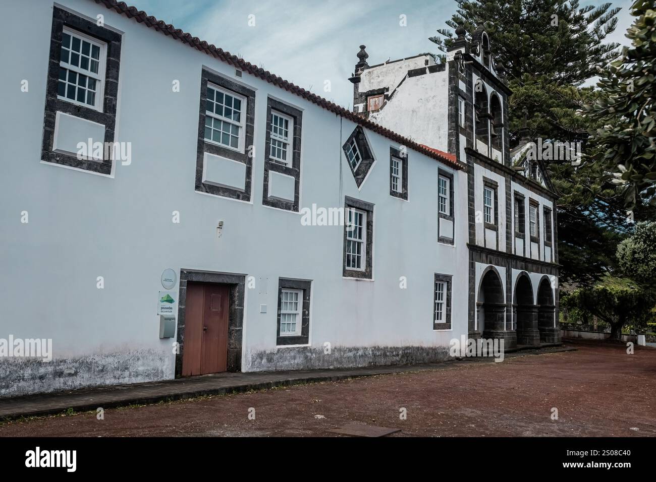 Jugendherberge Pousada do Pico im alten Klostergebäude auf der Insel Pico Azoren, Portugal Stockfoto