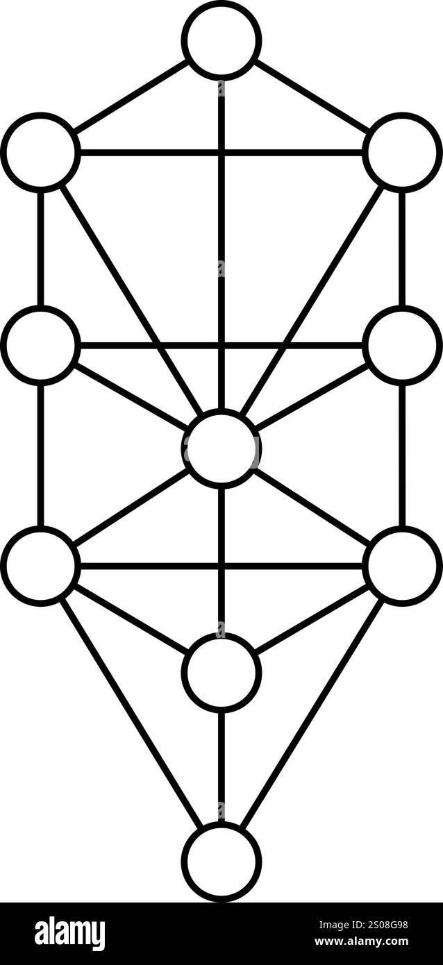Symbolvektor für Lebensbaum isoliert auf weißem Hintergrund. Konzept des Symbols für die heilige Geometrie Stock Vektor