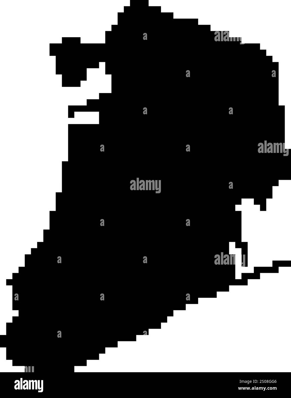 Gepixelte Weltkartensymbole im 8-Bit-Stil mit über 190 Ländern. Perfekt für digitale Kunst, Bildungsprojekte und thematische Designs. Stock Vektor