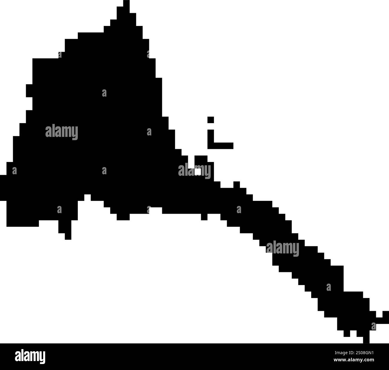 Gepixelte Weltkartensymbole im 8-Bit-Stil mit über 190 Ländern. Perfekt für digitale Kunst, Bildungsprojekte und thematische Designs. Stock Vektor