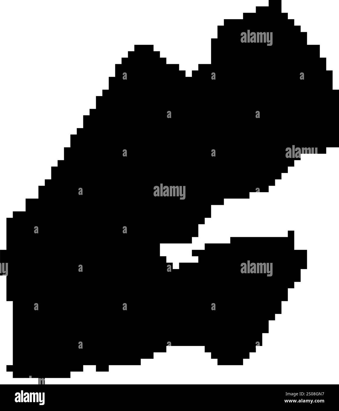 Gepixelte Weltkartensymbole im 8-Bit-Stil mit über 190 Ländern. Perfekt für digitale Kunst, Bildungsprojekte und thematische Designs. Stock Vektor