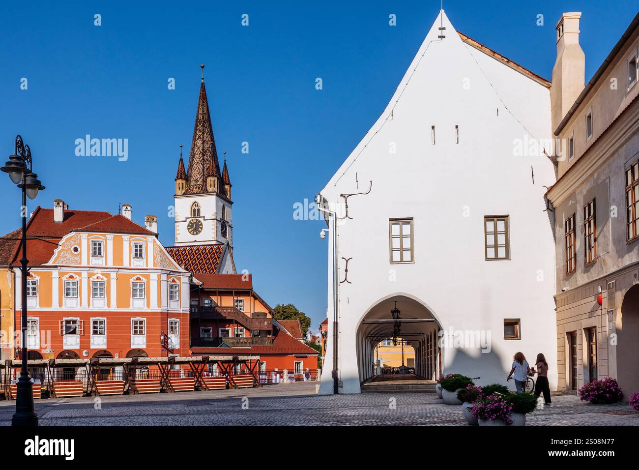 SIBIU (RUMÄNIEN) - Kunsthaus (Casa Artelor) im historischen Zentrum von Sibiu, Siebenbürgen Stockfoto