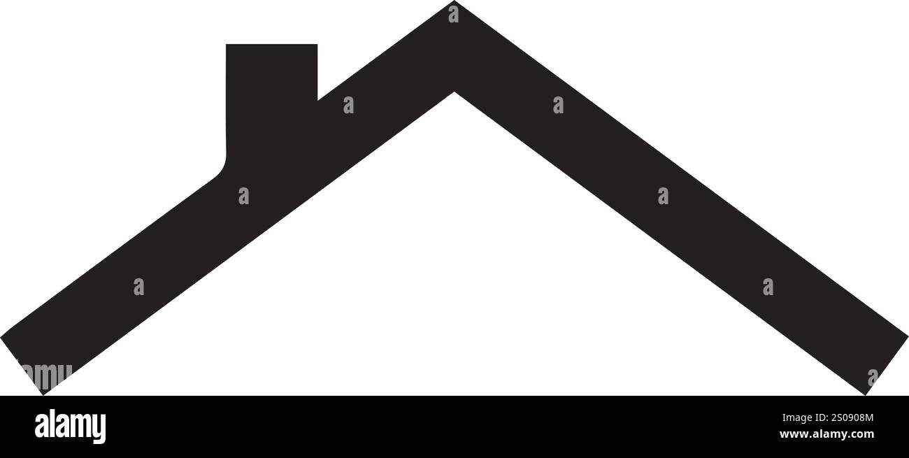 Vektor buntes Dach, Haus, Schornsteinzeichnung Entwürfe Stock Vektor