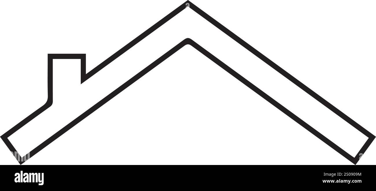 Vektor buntes Dach, Haus, Schornsteinzeichnung Entwürfe Stock Vektor