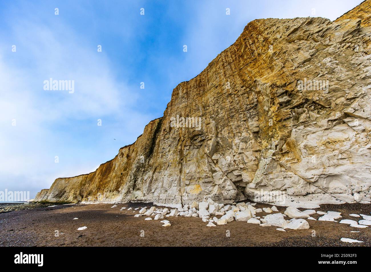 Klippen in Peacehaven in England, Südküste Stockfoto