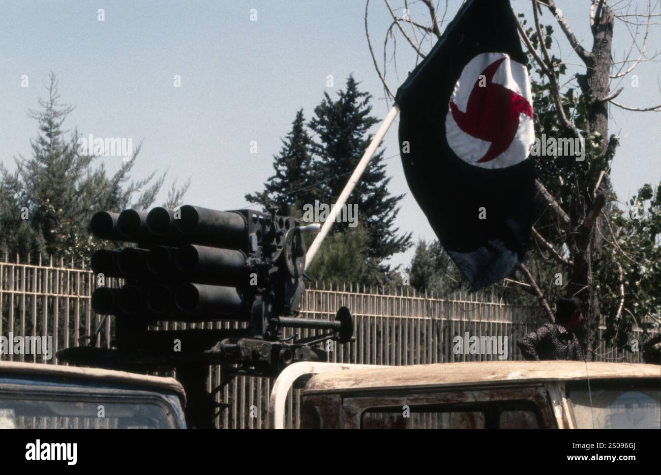 Libanonkrieg 1982 Beirut / Libanonkrieg 82: SSNP Syrische Sozialnationalistische Partei im Libanon Stockfoto