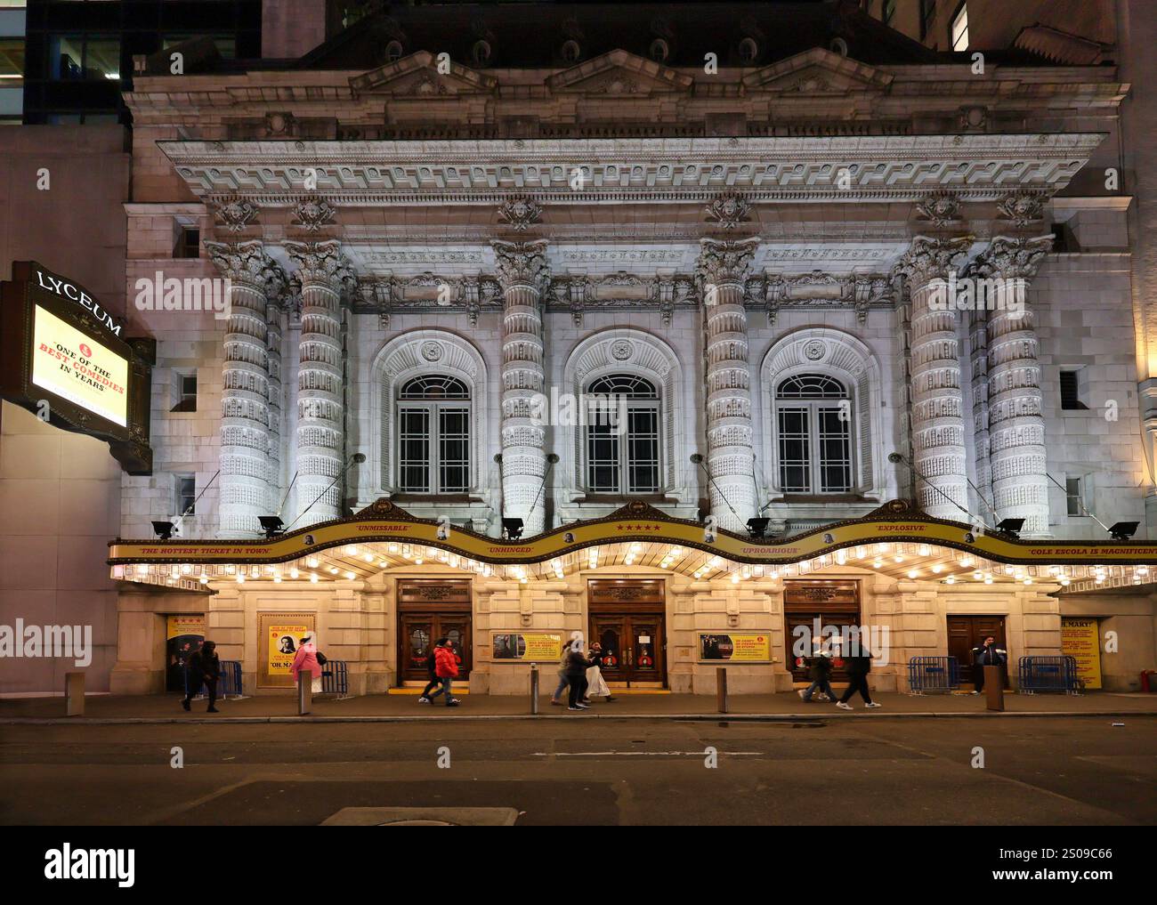 New York, NY - 17. Dezember 2024: Das Lyceum, ein Broadway-Theater in