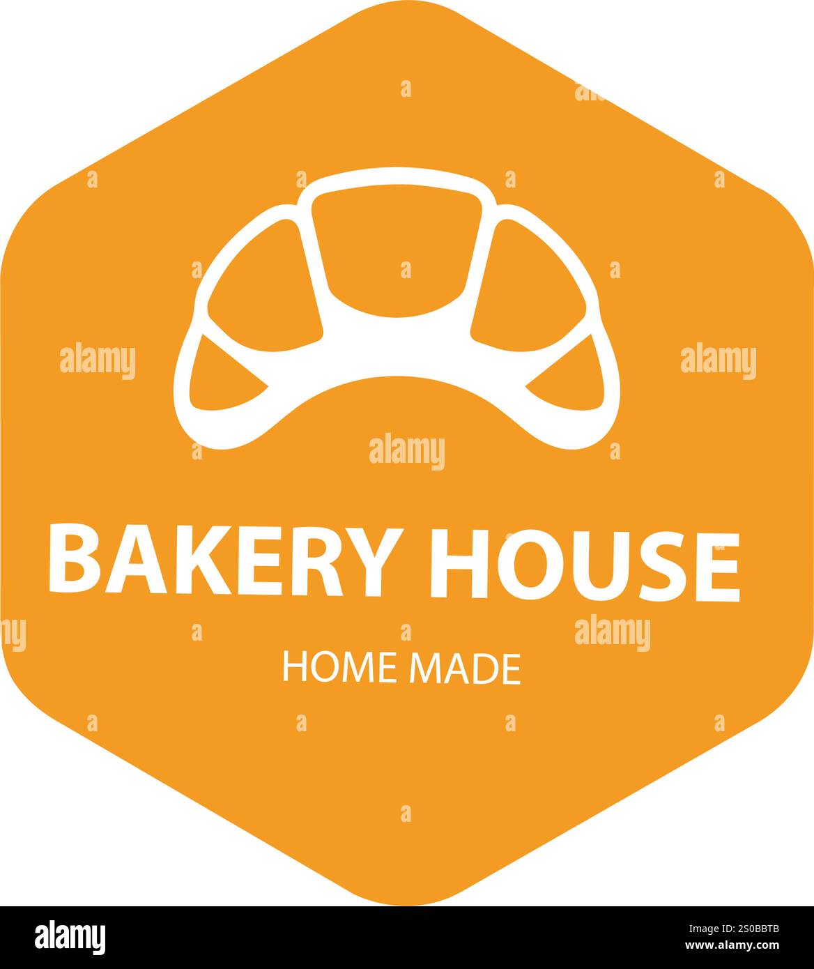 Logo-Symbol der Bäckerei mit hausgemachtem Croissant Stock Vektor