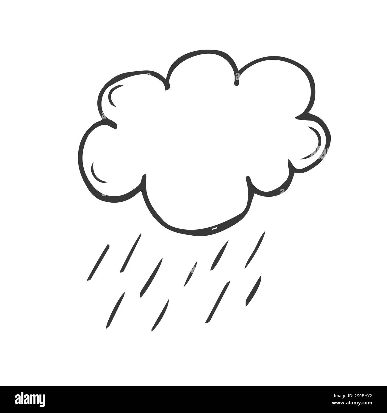 Die Wolke, aus der es regnet. Wetter. Regenzeit. Dusche. Vektor-Doodle Stock Vektor