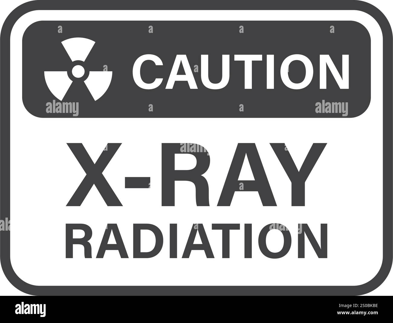 Warnsymbol für radioaktives Material in flacher Form. Strahlengefährdungsvektorillustration auf isoliertem Hintergrund. Achtung Schild Business Concept. Stock Vektor