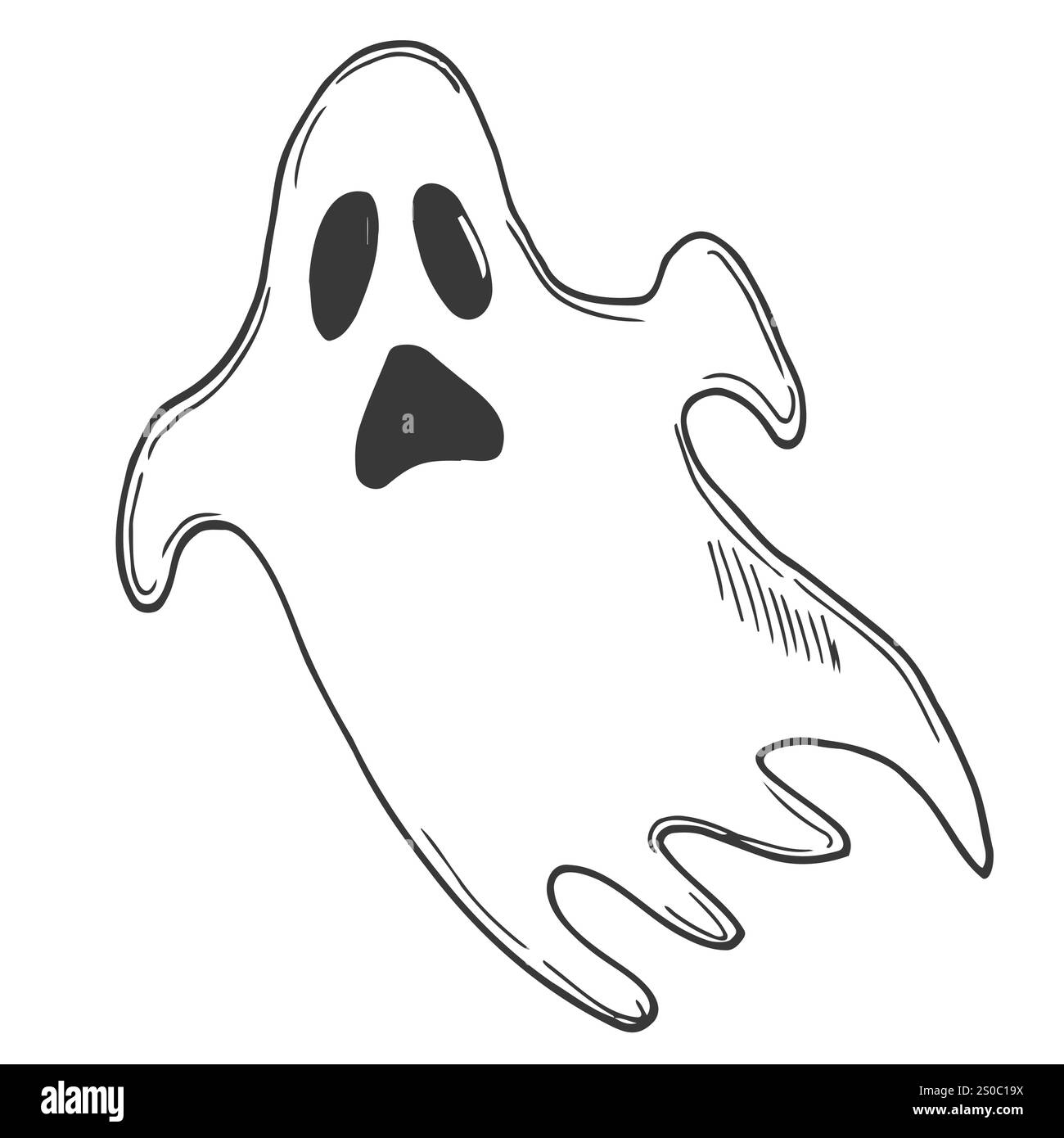 ghost Doodle Ghost Doodle Symbol. Skizze der Vektorlinie. Halloween-Konzept Stock Vektor