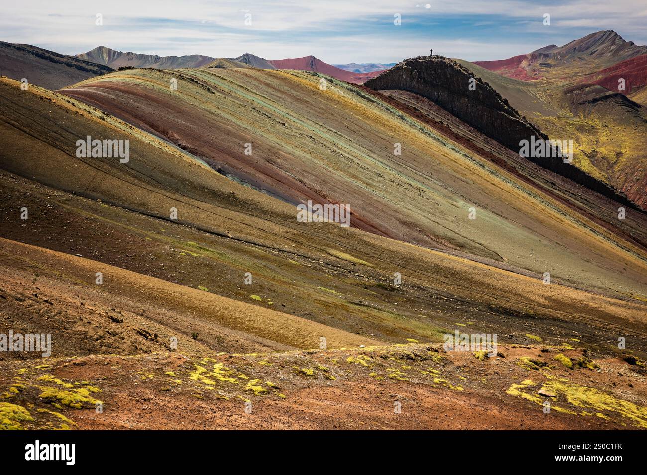 Das Palcoyo-Gebirge in Peru, auch Regenbogengebirge genannt. Ist eine farbenfrohe Bergkette in Peru. Die Berge haben ihre Farben, weil Stockfoto