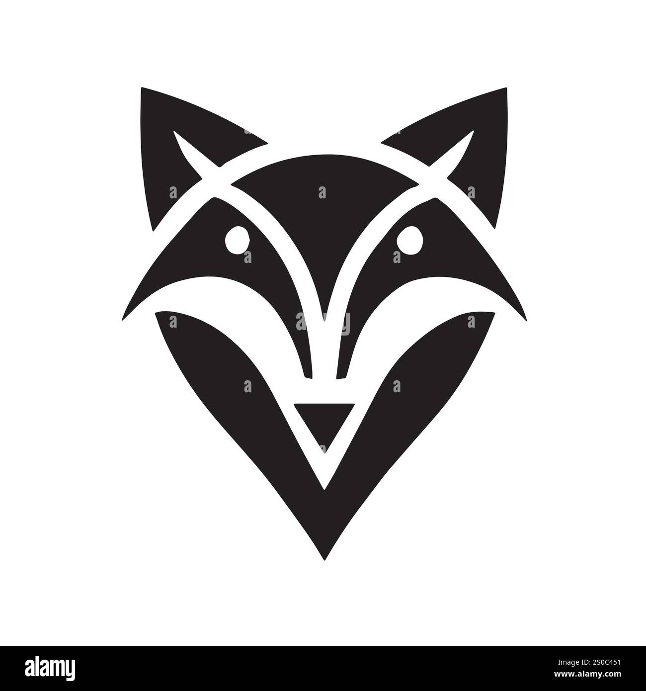 fox Head-Grafik. Schwarze Vektorabbildungen eps 10 auf weißem Hintergrund. Stock Vektor