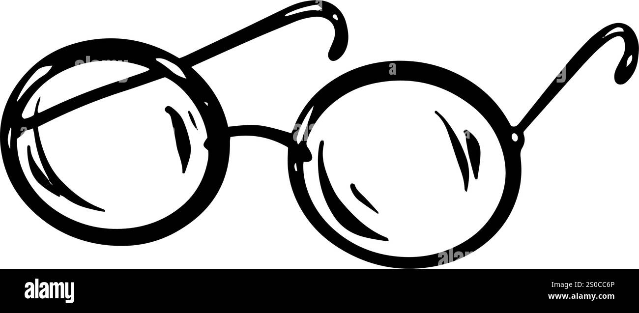 Vektorbrille Illustration im Linienart-Stil Stock Vektor