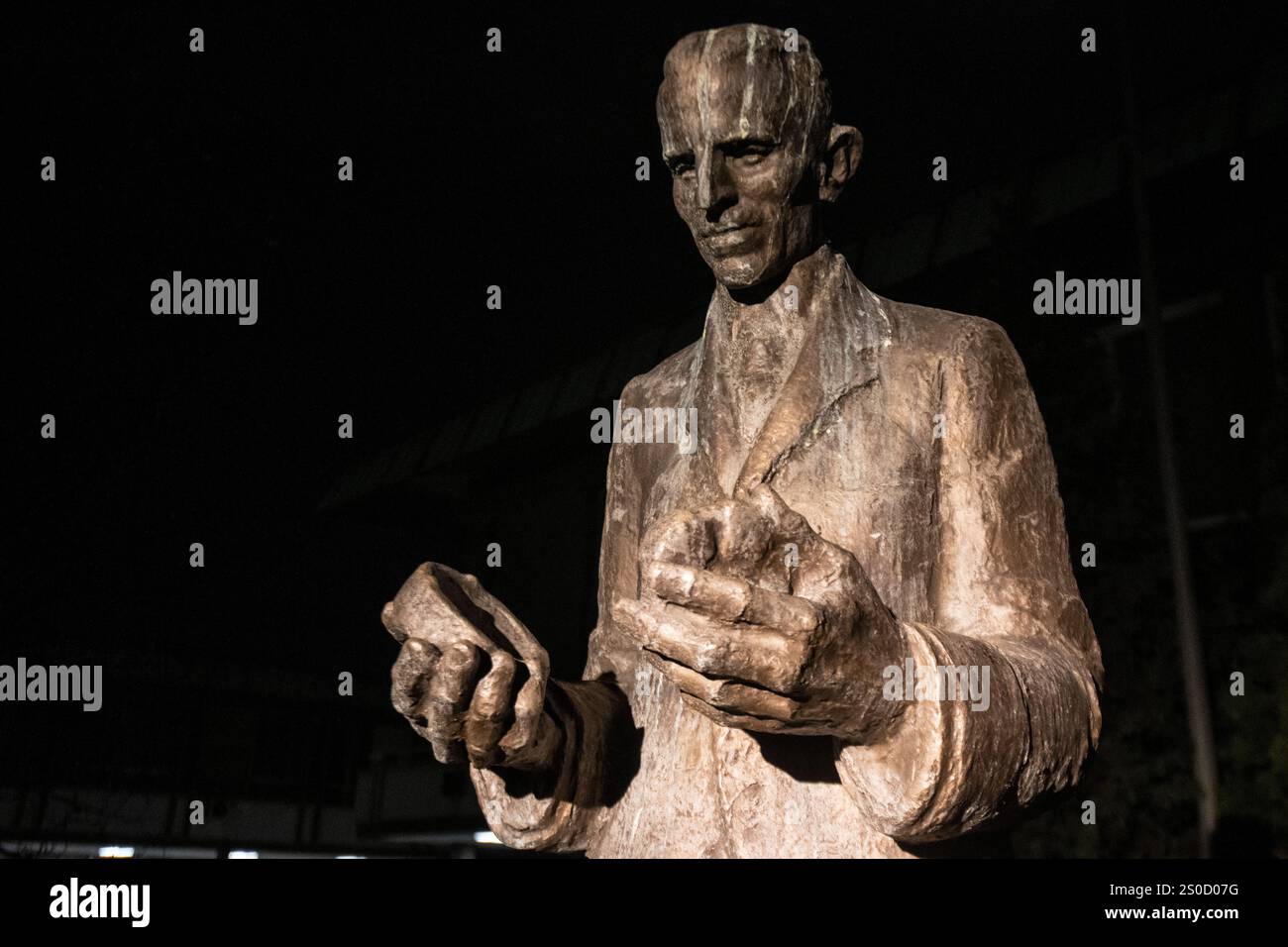 Nikola Tesla Statue in Belgrad, Serbien Stockfoto