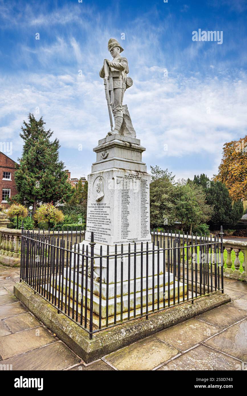 Kriegsdenkmal, Eberkrieg, Shrewsbury, England, Großbritannien Stockfoto