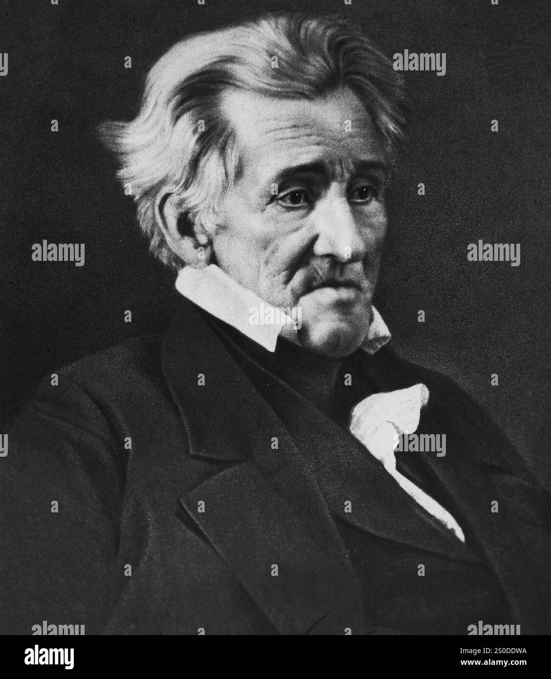 ANDREW JACKSON (1767–1845) siebter Präsident der Vereinigten staaten, fotografiert drei Monate vor seinem Tod im Juni 1985. Stockfoto