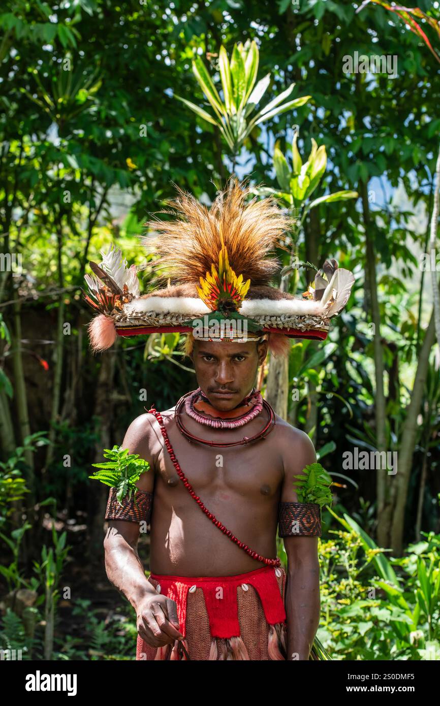 Die Huli-Wigmen aus Papua-Neuguinea, Highlands-Region Stockfoto