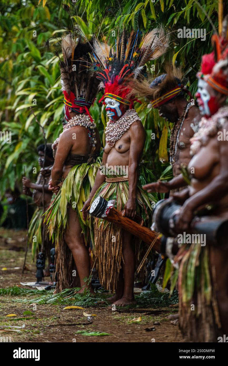 Die Moroma-Stämme von Papua-Neuguinea, Highlands-Region Stockfoto