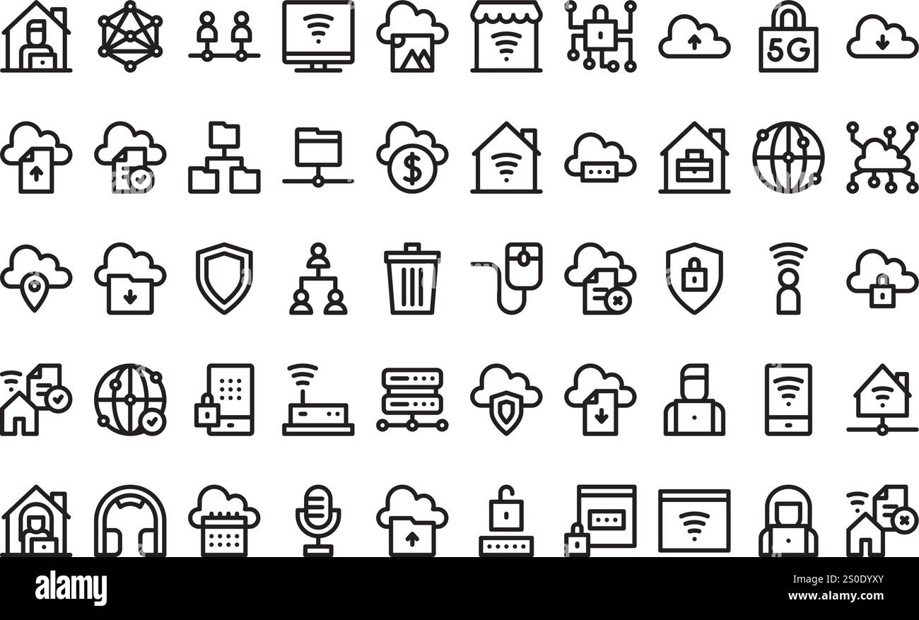 Netzwerksymbole hochwertige Sammlung von Vektorsymbolen mit bearbeitbarer Kontur. Ideal für professionelle und kreative Projekte. Stock Vektor