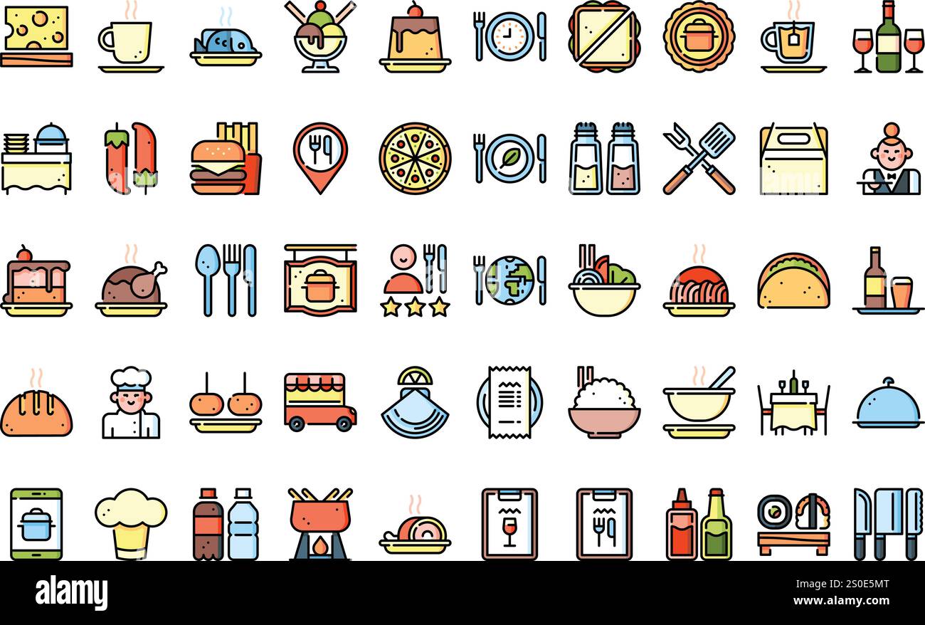 Restaurant Icons hochwertige Vektorsymbole mit editierbarer Kontur. Ideal für professionelle und kreative Projekte. Stock Vektor