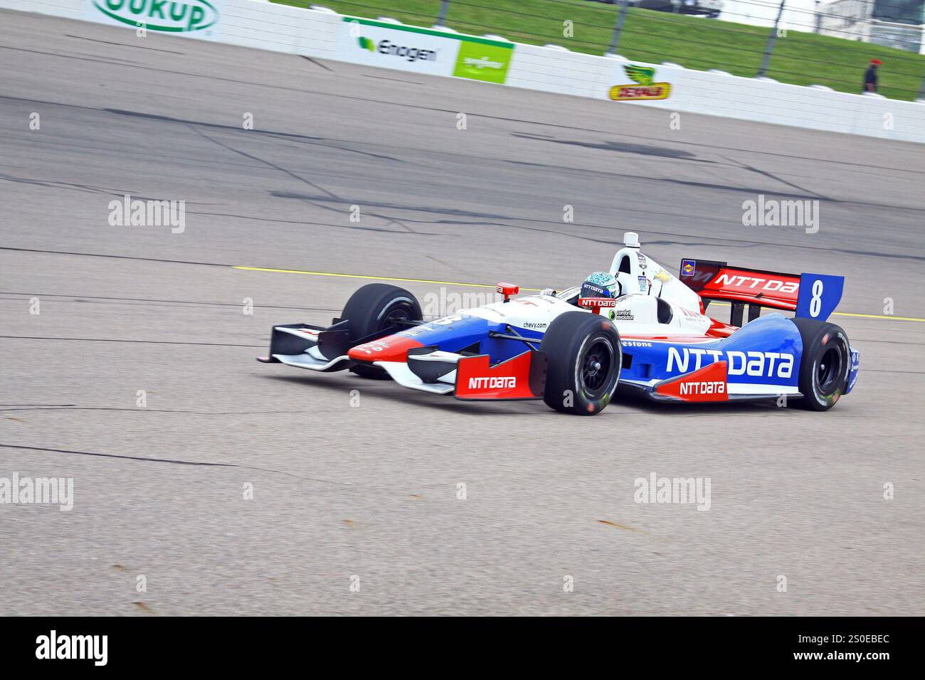 Newton Iowa, USA – 11. Juli 2014: Verizon IndyCar Series Iowa Corn 300 Training und Qualifying-Aktion. 8 Ryan Briscoe NTT Data Chip Ganassi Racing Che Stockfoto