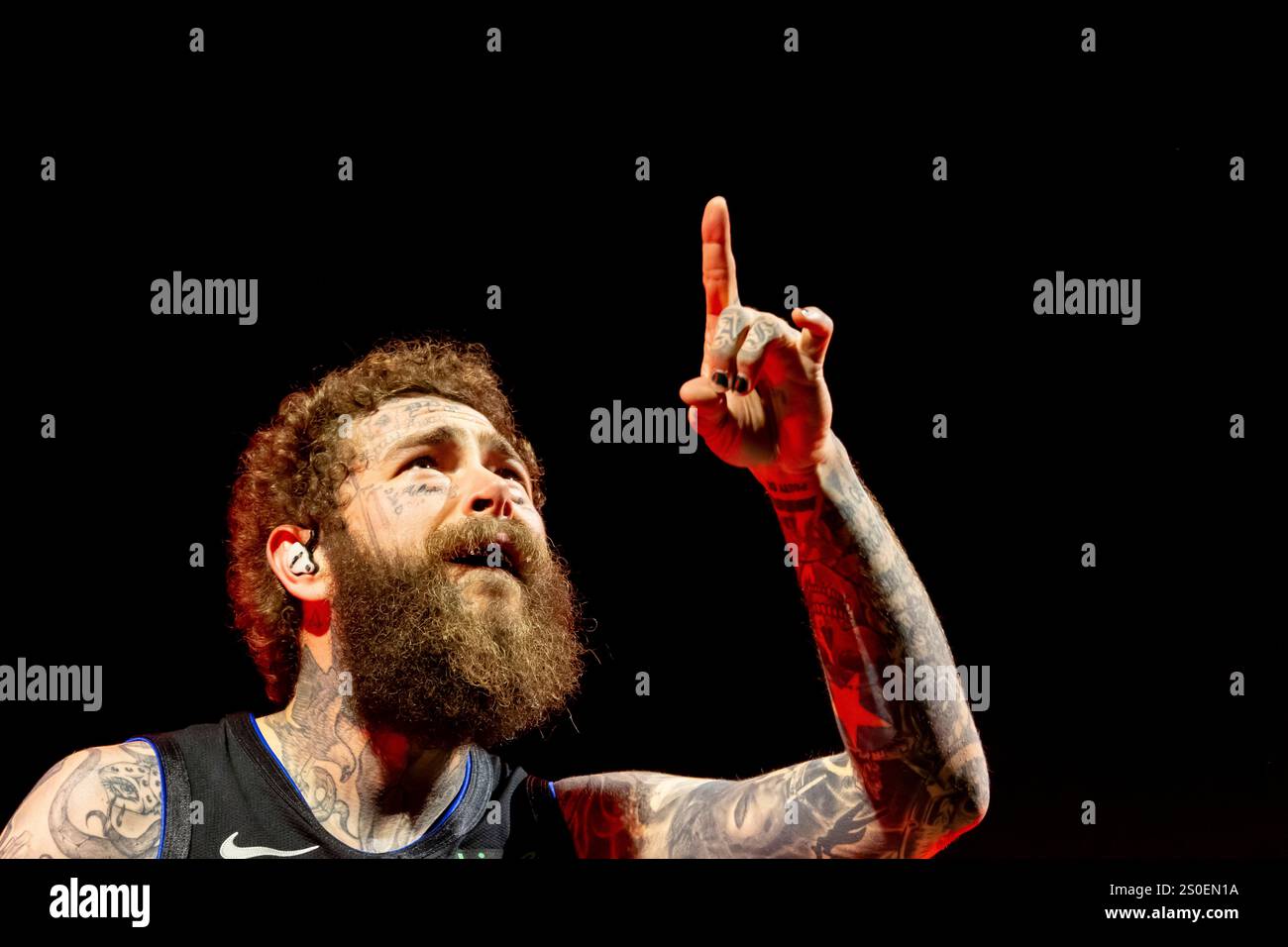 Post Malone tritt beim Bonnaroo Musikfestival auf Stockfoto