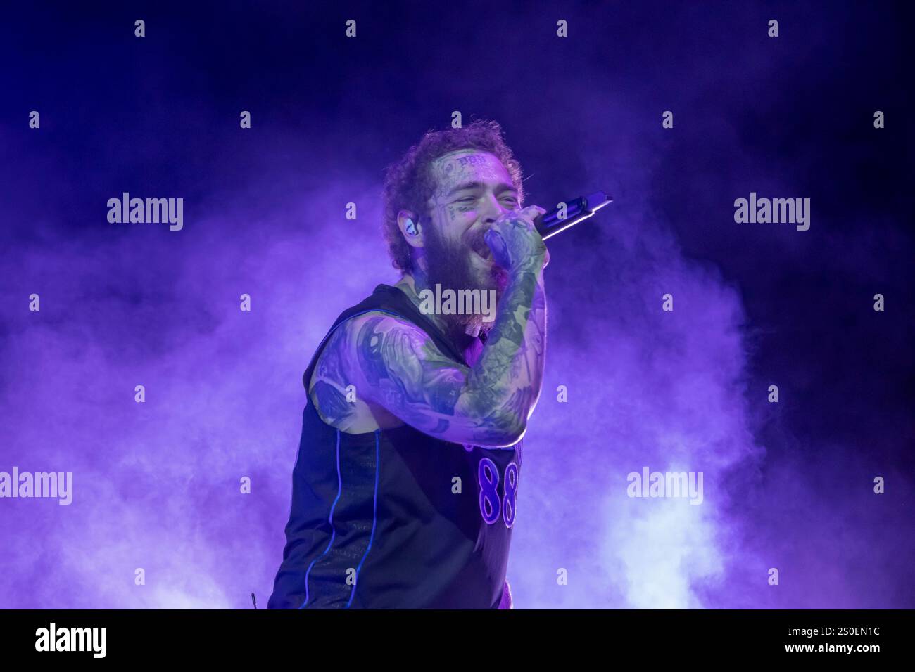 Post Malone tritt beim Bonnaroo Musikfestival auf Stockfoto