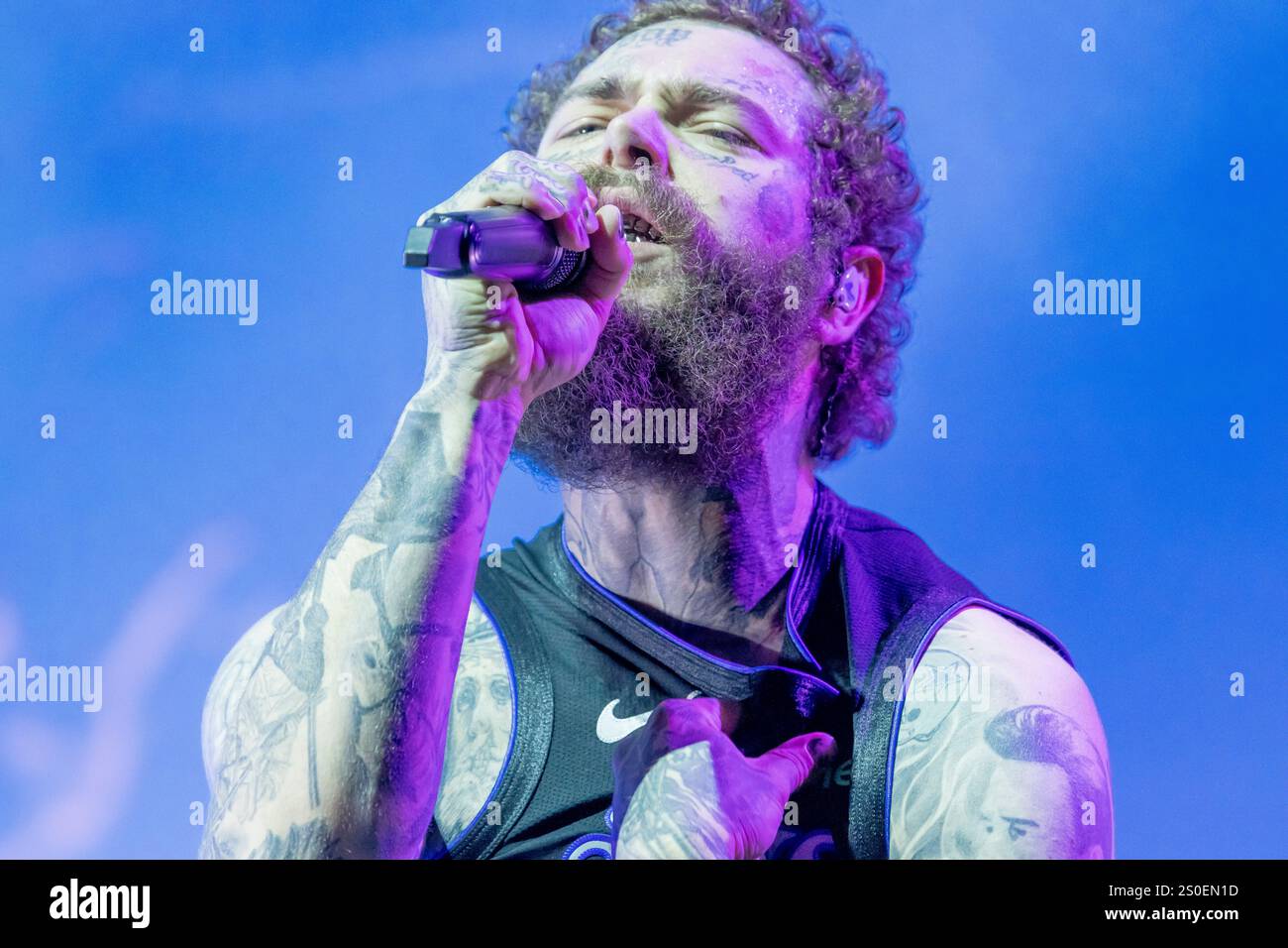 Post Malone tritt beim Bonnaroo Musikfestival auf Stockfoto