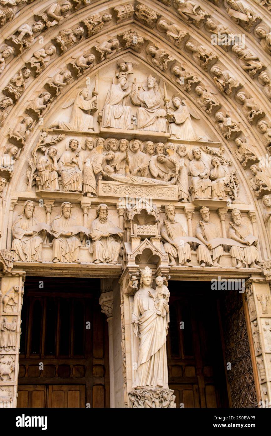 Vorfeuer Notre Dame Kathedrale, Paris, Frankreich. Stockfoto