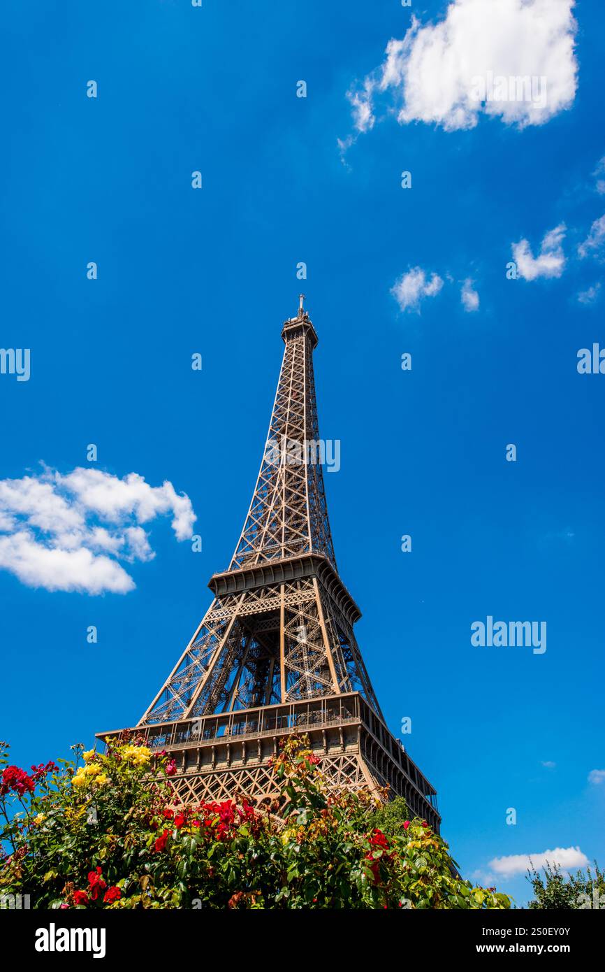 Eiffelturm benannt nach Gustave Eiffel, Champ de Mars, Paris, Frankreich. Stockfoto