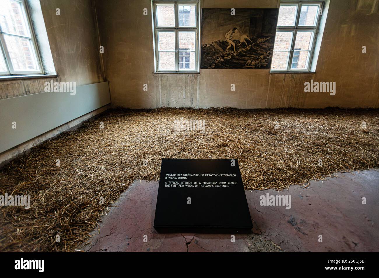 Die Pinsel von Auschwitz: Überreste unterbrochener Leben (Staatliches Museum Auschwitz-Birkenau, Polen) Stockfoto