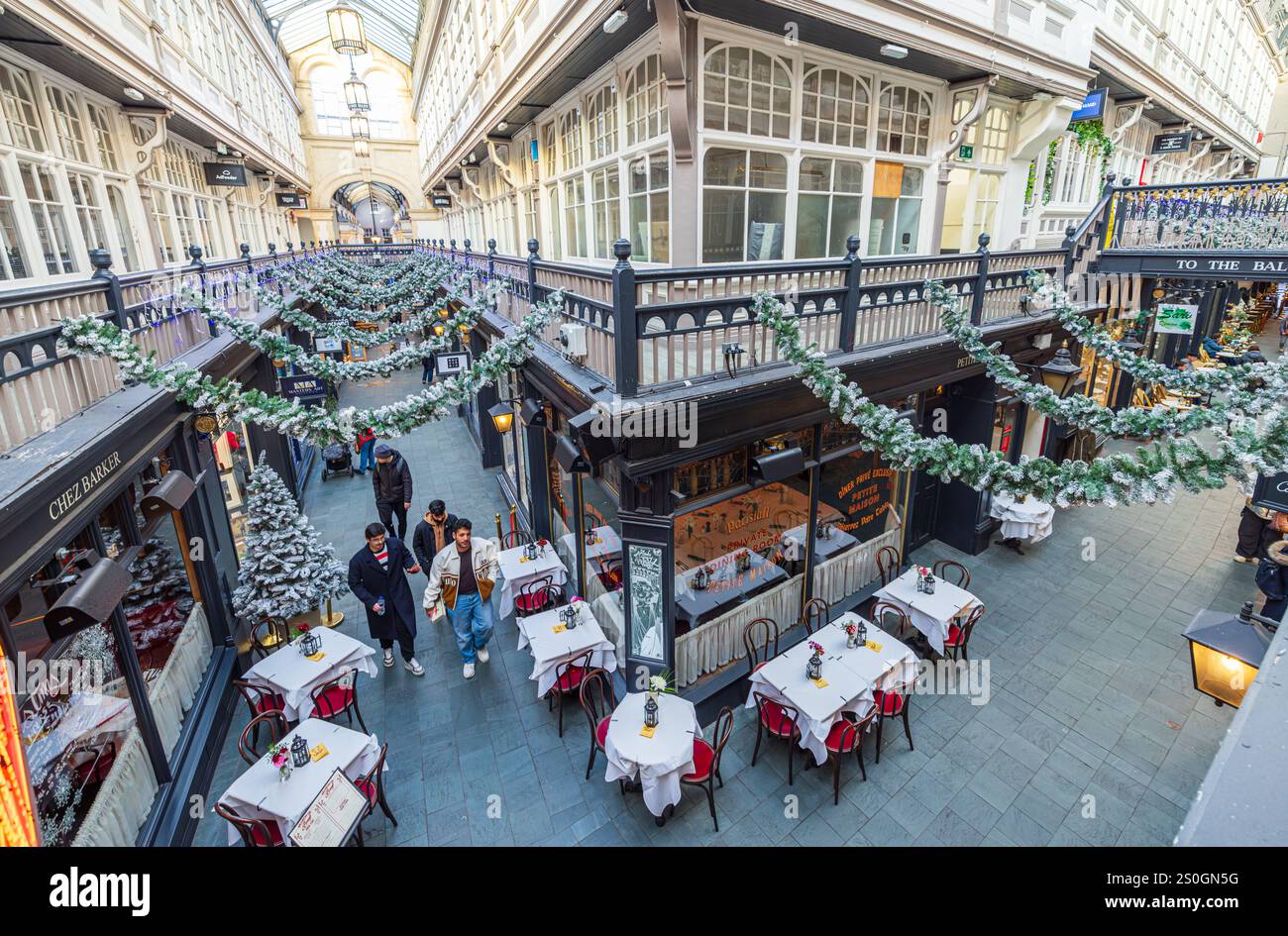 Victorian Castle Arcade im Stadtzentrum von Cardiff, Wales, Großbritannien Stockfoto