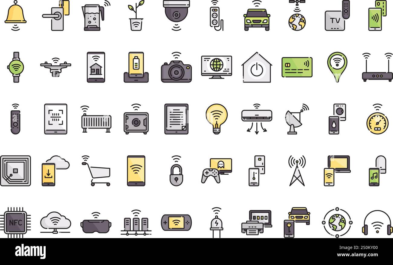 Icons aus dem Internet der Dinge hochwertige Vektorsymbole mit bearbeitbarer Kontur. Ideal für professionelle und kreative Projekte. Stock Vektor