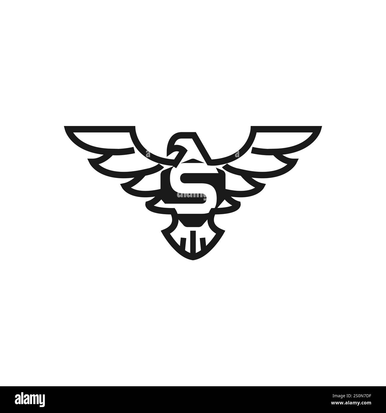 Initial S mit Eagle Logo Design Vektor Illustration.. EPS 10 Stock Vektor