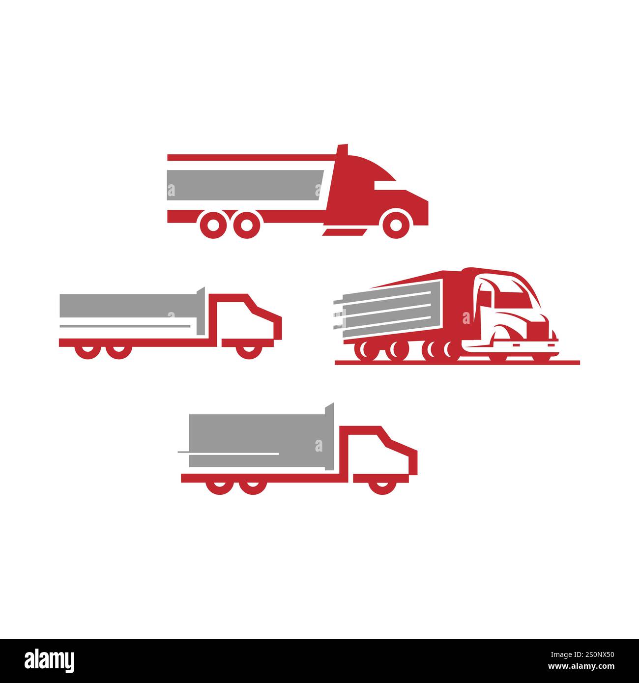 Satz von LKW-Logo, Frachtlogo, Lieferwagen, Logistik-Logo Pack schwarzer Hintergrund. EPS 10 Stock Vektor