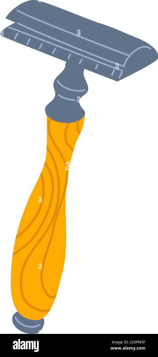 Klassisches Rasierwerkzeug mit ergonomischem Holzgriff und doppelten Klingen für ein traditionelles und präzises Rasiererlebnis, das ein Gefühl von weckt Stock Vektor