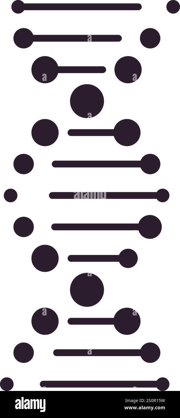 DNA-Strukturen bilden komplizierte Muster mit Linien und Kreisen, die miteinander verbunden sind und die Konzepte des genetischen Codes, der Genomforschung und darstellen Stock Vektor