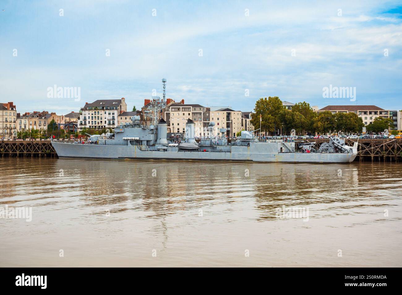 Maille Breze ist ein Museum Schiff der Französischen Marine in Nantes in Frankreich Stockfoto