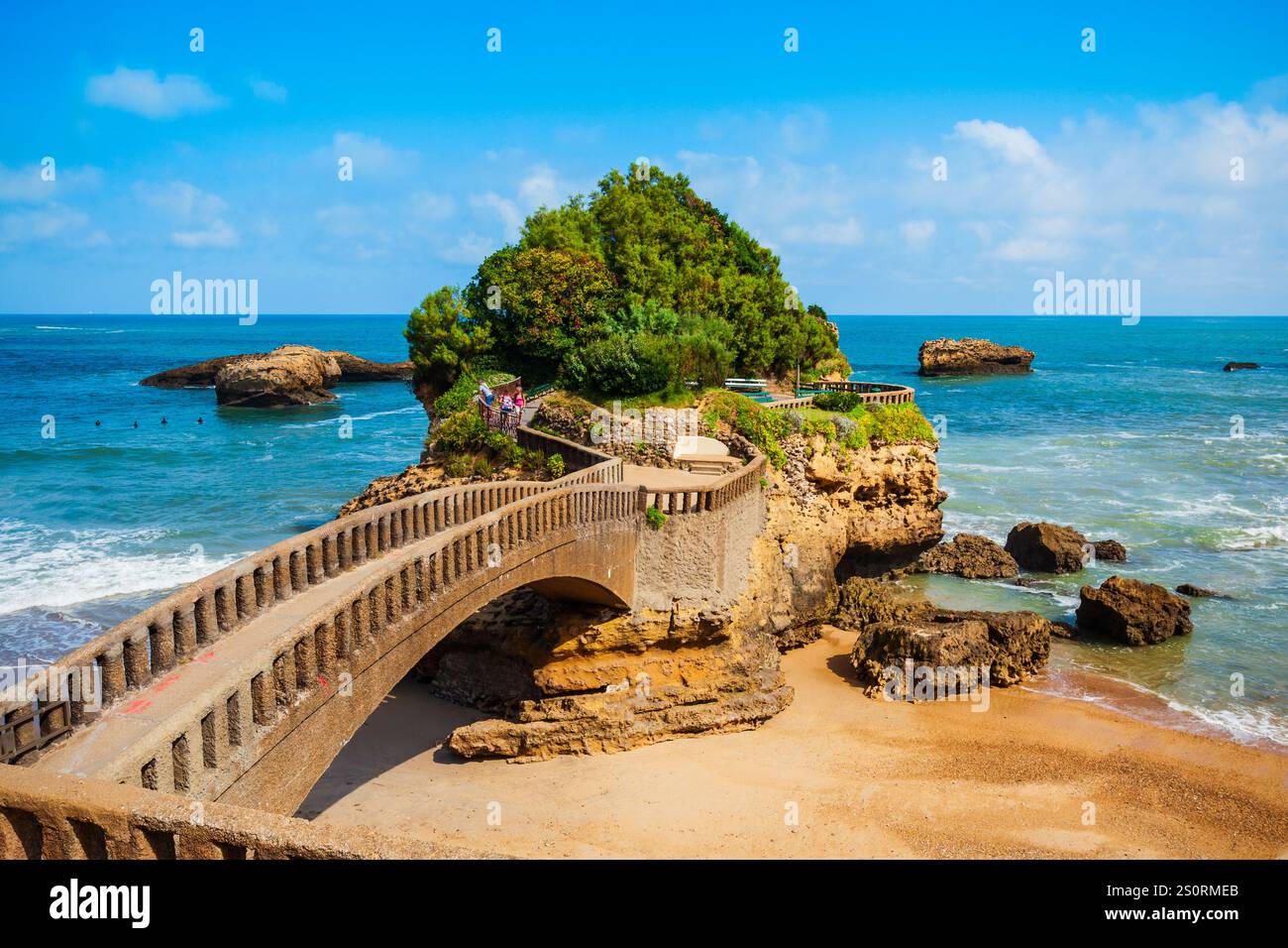 Rocher du Basta rock Bridge in Biarritz Stadt in Frankreich Stockfoto