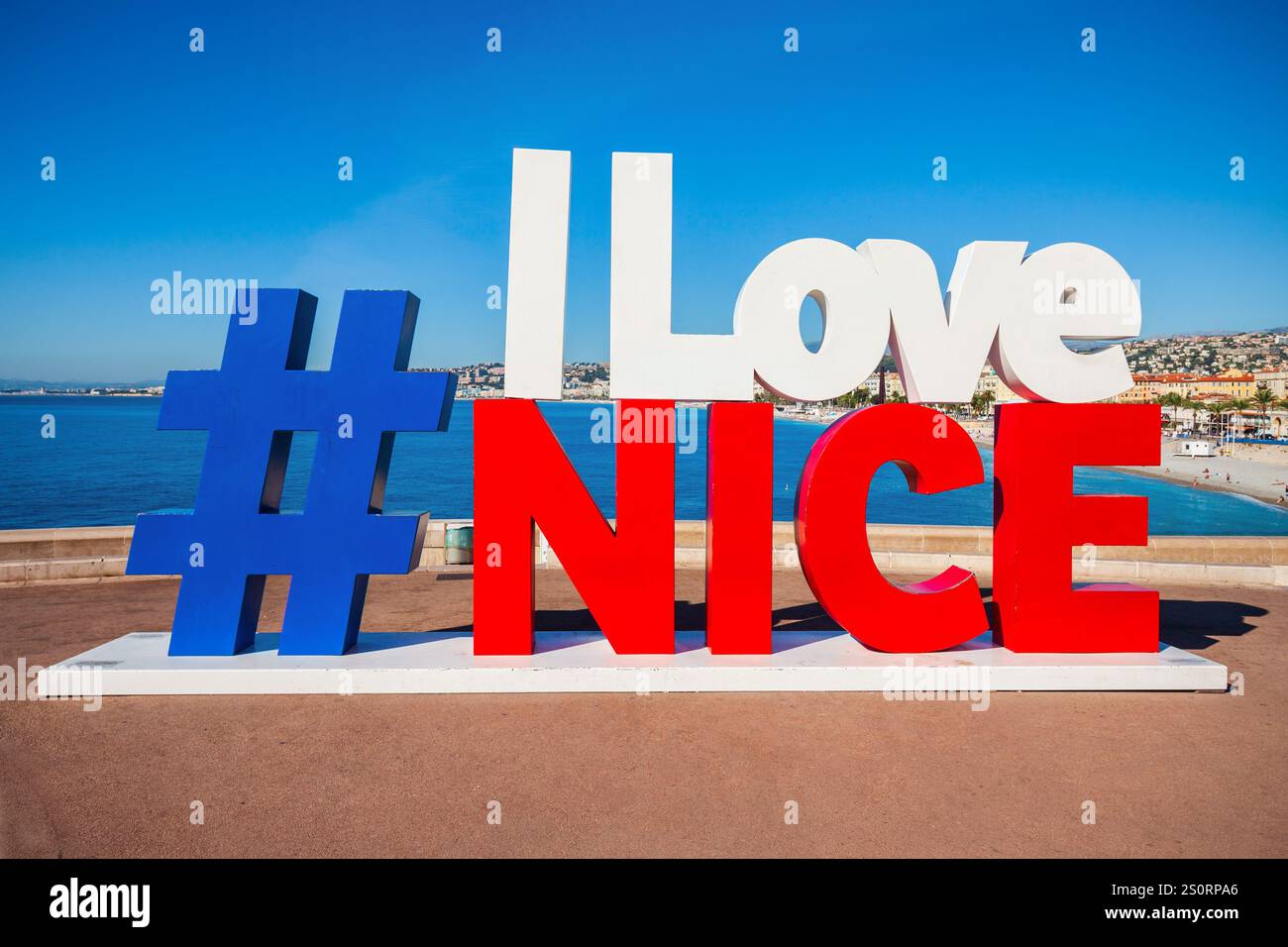 Nizza, Frankreich - September 27, 2018: Ich liebe schöne Zeichen in der schönen Stadt im Süden von Frankreich. Stockfoto