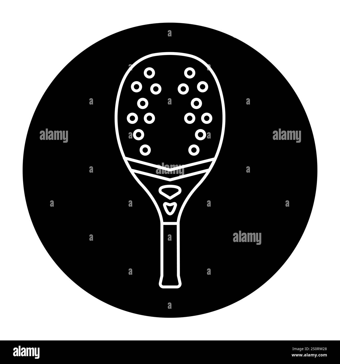 Beach Tennis Racket Line Black icon. Signieren Sie für Webseite, mobile App, Schaltfläche, Logo. Schaltfläche Vektorisoliert. Bearbeitbare Kontur. Stock Vektor