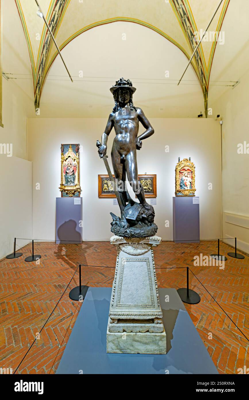Florenz Toskana Italien. Museo Nazionale del Bargello. National Art Museum. Donatello. David aus Bronze (1440) Stockfoto