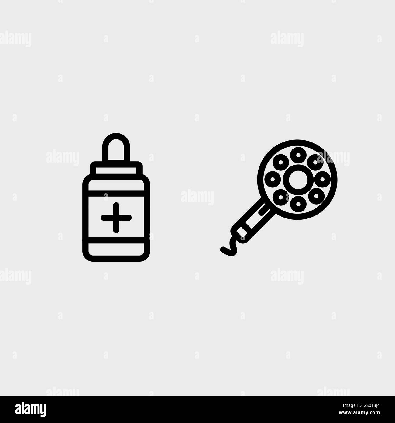 Symbolsatz für Badezimmer, Hygiene oder Friseur. Stock Vektor