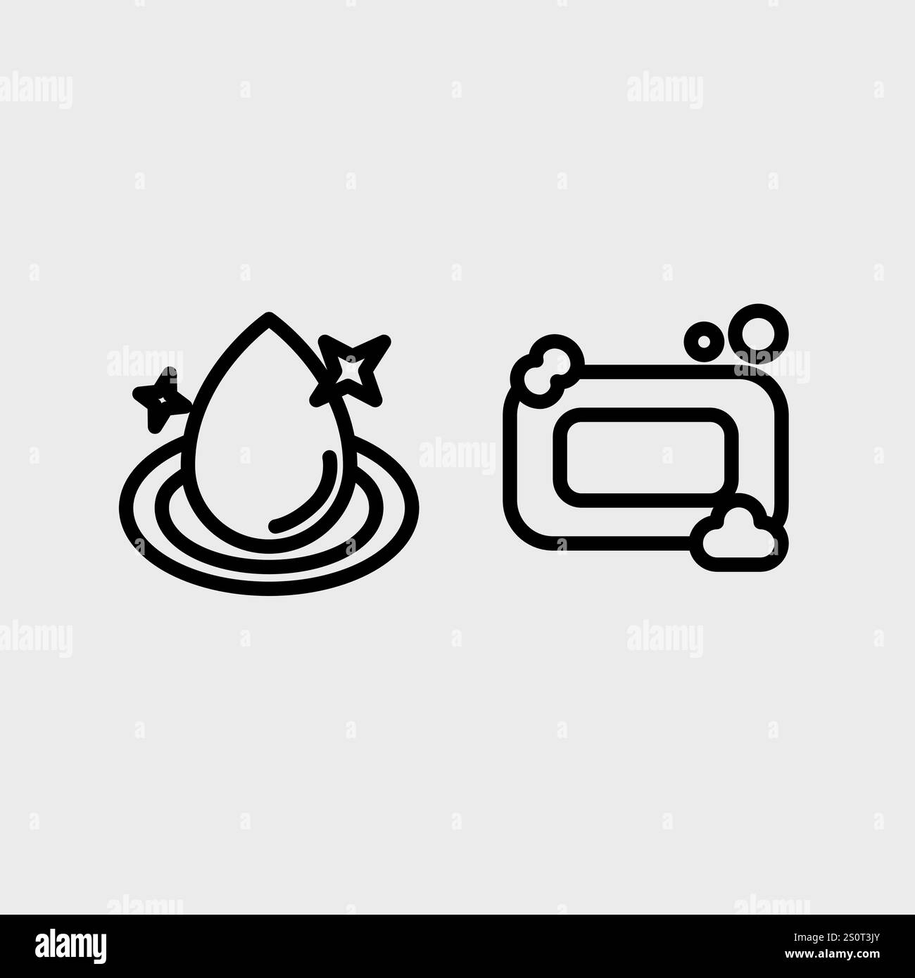 Symbolsatz für Badezimmer, Hygiene oder Friseur. Stock Vektor