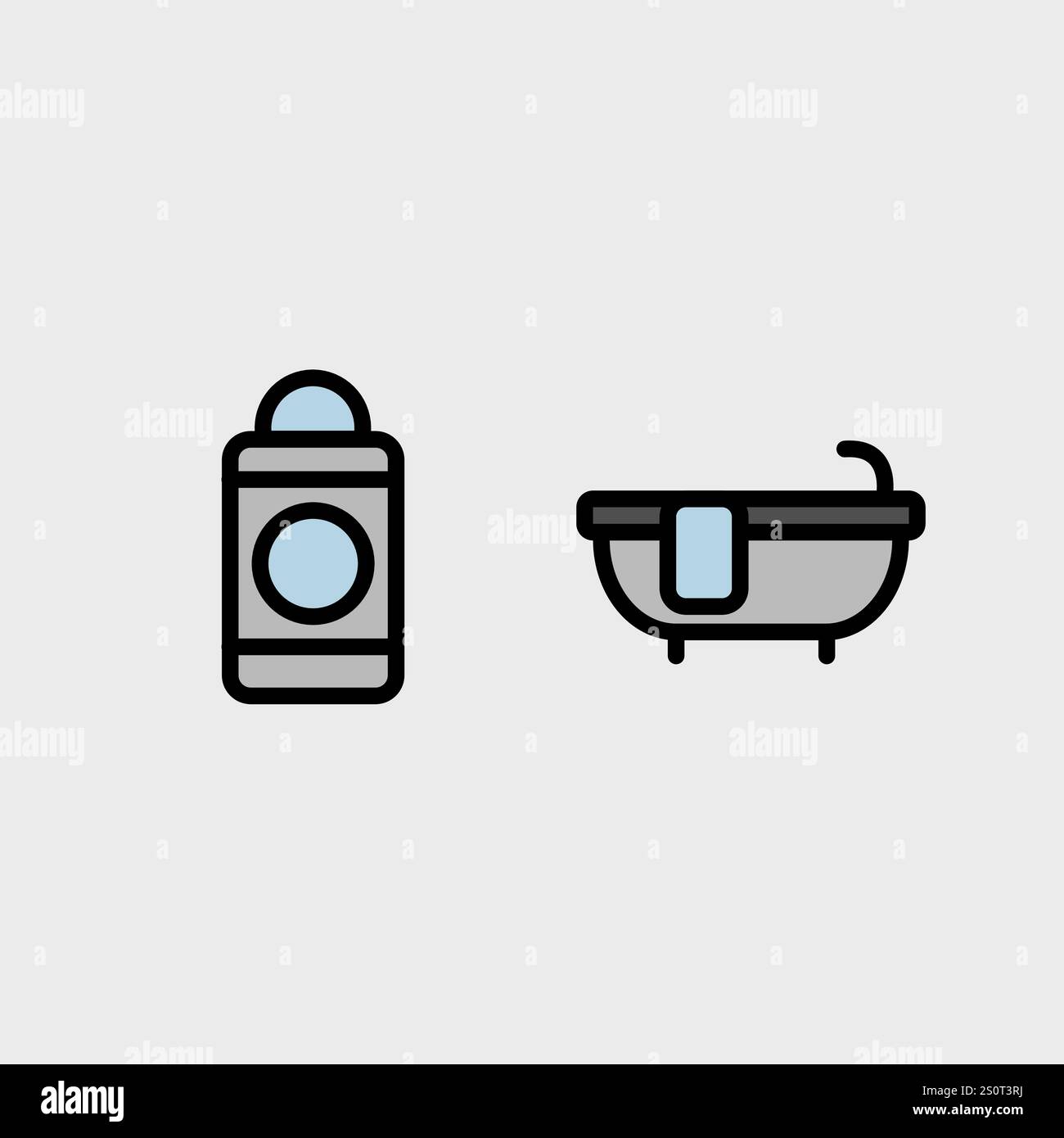 Symbolsatz für Badezimmer, Hygiene oder Friseur. Stock Vektor